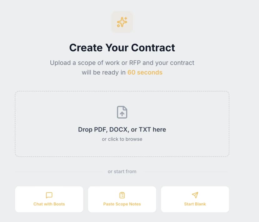 Create a contract in 60 seconds